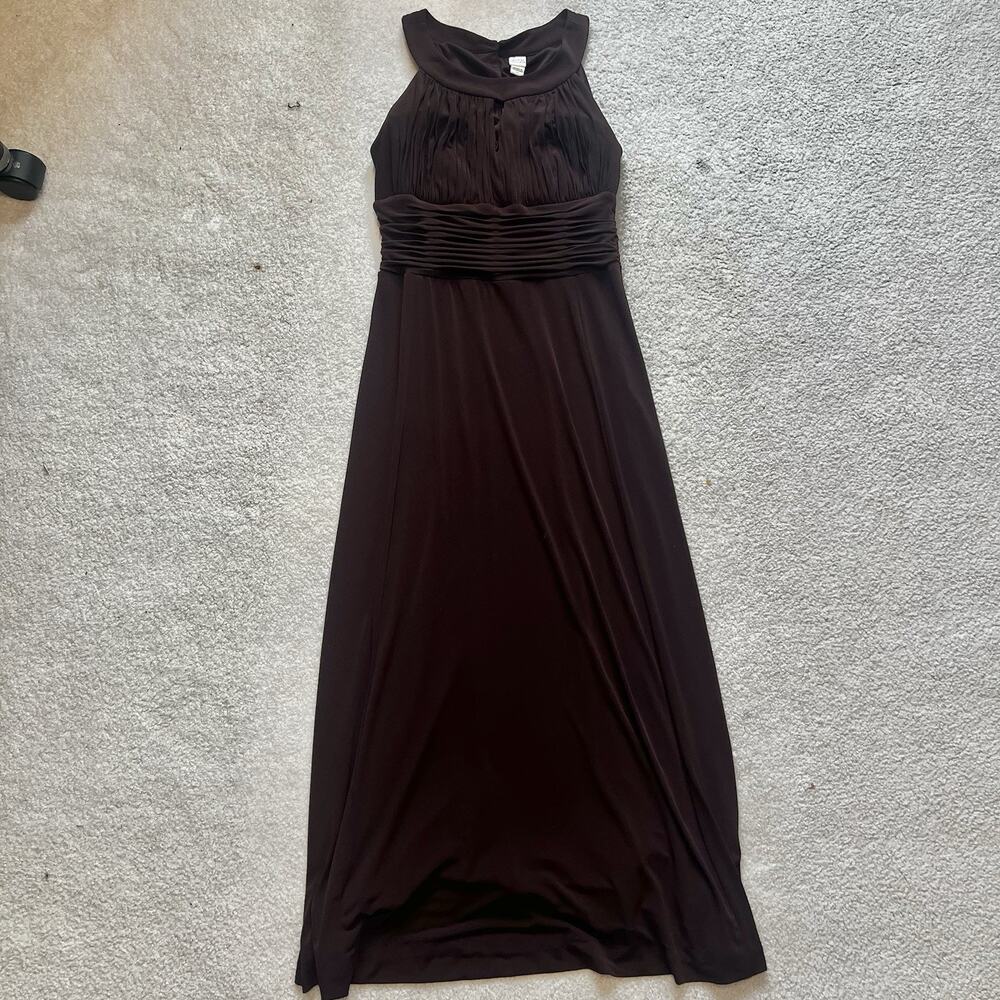 Signature by Sangria Brown Halter Midi Dress